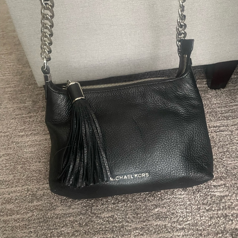 Michael Kors Black Pebbled Leather Crossbody Bag
